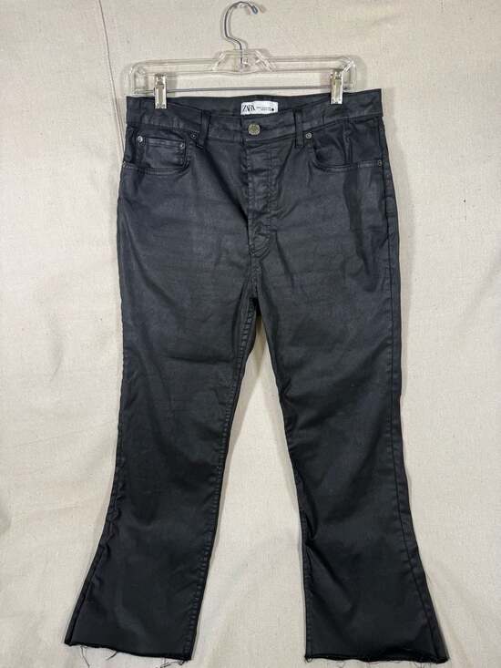 ZARA Denim - ZARA The Dreed Flare Black Coated Jeans